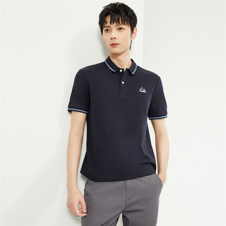 佐丹奴Polo男装黑科技冰氧酷针织绣花撞色短袖POLO 01014399