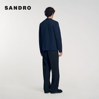 SANDRO2024秋季男装法式深蓝色竖排纽扣针织开衫SHPTR00584 D340/深蓝色 M