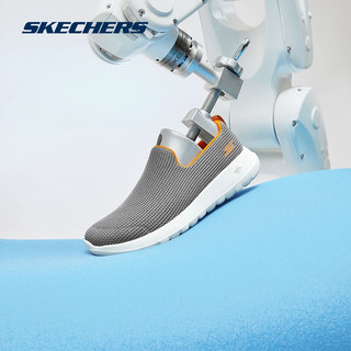 斯凯奇（Skechers）健步鞋丨男女同款秋季透气一脚蹬女运... 男款-灰色/橘色/GYOR 39.5