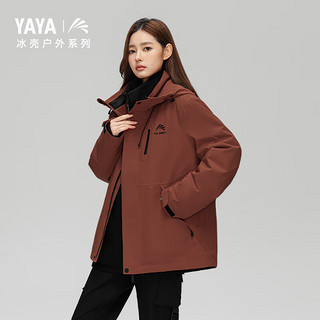 YAYA 鸭鸭羽绒服 鸭鸭（YAYA）城市轻户外冲锋衣羽绒服HY 青光黑色 190/104A(3XL)