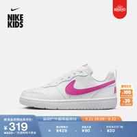 耐克（NIKE）官方男女童COURT BOROUGH大童运动鞋秋季板鞋低帮DV5456 113白/激光紫红 35.5