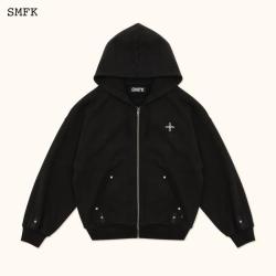 SMFK 经典拉链帽衫吴宣仪同款CH005B1/F/K 荒野黑 S