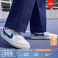 NIKE 耐克 官方男女童COURT BOROUGH大童运动童鞋秋新款板鞋HM3722 141帆白/庭蓝