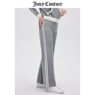 橘滋 Juicy Couture撞色织带天鹅绒直筒裤 浅麻灰 XL