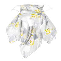 上海故事100%桑蚕丝防晒面纱真丝口罩护颈一体冬季面罩薄款遮脸围巾披肩女 花影巷 浅灰