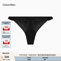 卡尔文·克莱恩 Calvin Klein 内衣24秋季女士ck性感蕾丝丁字裤内裤女QF7910 UB1-太空黑 M