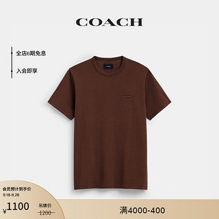 COACH 蔻驰 男士基本款T恤纯棉夏季短袖 褐色 XS