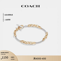 COACH 蔻驰 女士经典标志多节链带手链 金色/银色