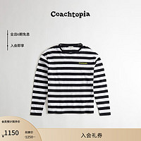 COACHTOPIA 蔻驰之城条纹长袖T恤 黑色/奶油色 M