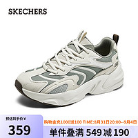 斯凯奇（SKECHERS）男女运动鞋老爹鞋轻质吸震舒适熊猫鞋118326 白色/灰色/WGY 40