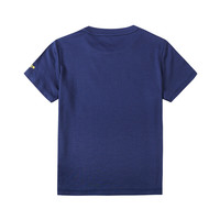 Jeep吉普儿童短袖T恤薄款纯棉印花吸汗透气男童中小短袖上衣 藏青色 150cm