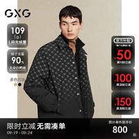 GXG男装【衬衫式】渐变满印轻薄羽绒服男士时尚外套 24冬季... 黑色 185/XXL