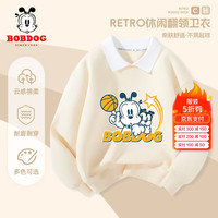 BoBDoG巴布豆男童卫衣春秋中大童休闲宽松上衣儿童秋装潮流翻领上衣外穿 卡其 搭档巴布 165