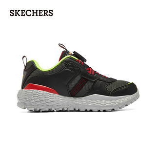 斯凯奇（Skechers）休闲运动鞋个性潮流舒适百搭鞋子402241L 黑色/红色/BKRD 28.5码