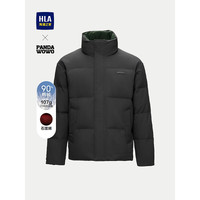 HLA海澜之家羽绒服男24立领外套男冬季HWRAW4W095A 黑色格纹3M 165/84A S114~124斤