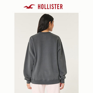 HOLLISTER24秋美式图案宽松圆领长袖运动衫卫衣女 KI352-4191 木炭灰 XXS (160/80A)