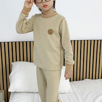 真维斯女童内衣套装儿童秋衣秋裤长袖男童打底衫家居服宝宝保暖衣 咖啡 120cm