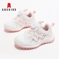 ABC KIDS女童运动鞋2024秋季新品网面舒适透气防滑耐磨儿童休闲跑鞋 白/粉色 35码 内长约22.0cm