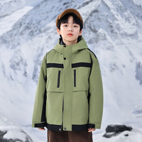 雅鹿雅鹿儿童三合一羽绒服户外短外套男女童加厚秋冬新款中大童户外潮 一衣三穿 充绒量45g