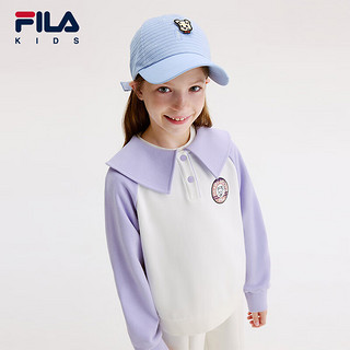 FILA KIDSx原田治联名系列斐乐儿童卫衣2024冬季女中大童上衣 云菇白-WT 165cm