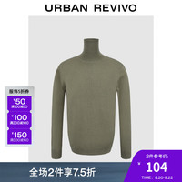 UR2024秋冬男装时尚百搭基础高立领软糯针织衫UMB940001 绿色 XS