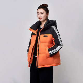 雅鹿短款羽绒服女2024冬季新款时尚拼色连帽保暖面包服加厚亲子外套