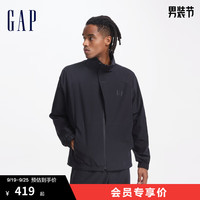 Gap男女装2024秋季新款印花logo立领纯色夹克简约百搭外套638415