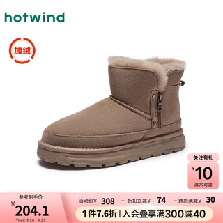 热风（Hotwind）24年冬季加绒雪地靴短筒厚底男士时尚休闲靴温暖毛绒
舒适保暖 09灰色 40