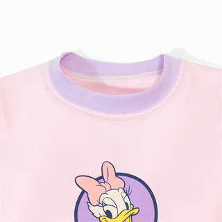 迪士尼宝宝（Disney Baby）童装女童家居服卡通黛丝长袖套装舒适柔软24年秋 粉紫 100cm