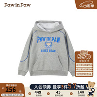 PawinPaw卡通小熊童装2024年早秋男女童宽松连帽卫衣舒适好穿 Grey灰色/15 150cm
