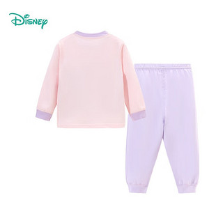 迪士尼宝宝（Disney Baby）童装女童家居服卡通黛丝长袖套装舒适柔软24年秋 粉紫 100cm