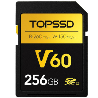 TOPSSD 天硕 SD卡 专业影像存储卡 UHS-II双芯高速存储 微单相机内存卡 v60sd卡 256GB 读卡器套餐