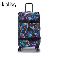 凯普林 kipling男女款2024秋冬新款拉杆箱|SPONTANEOUS系列 M-黑底光影兰花印花