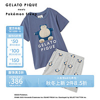 gelatopique24早秋儿童睡衣套装宝可梦T恤短裤PKCT244430 深蓝色 XXS