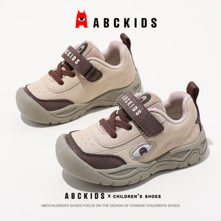 ABC KIDS儿童学步鞋2024秋季马卡龙色系透气舒适耐磨男女童运动休闲鞋 绿棕 28码 内长约17.9cm