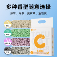 宠元的欧卡 豆腐猫砂植物盆砂除臭低尘可冲马桶秒结团猫厕所砂整箱 4.4斤*1袋