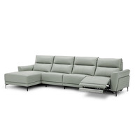  顾家家居 KUKA  90.DK.6055 真皮沙发 四人位左电动右躺位 晨雾绿