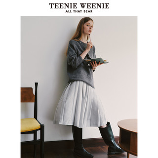 TeenieWeenie小熊格纹半身裙中长裙A字裙时尚高腰女裙