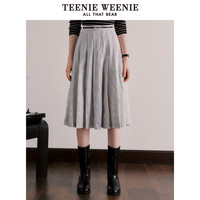 TeenieWeenie小熊格纹半身裙中长裙A字裙时尚高腰女裙