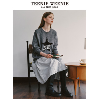 TeenieWeenie小熊格纹半身裙中长裙A字裙时尚高腰女裙