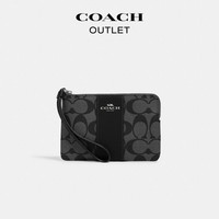 COACH/蔻驰奥莱女士经典标志老花角拉链腕包