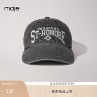 Maje2024秋季女装时尚灰色牛仔鸭舌帽棒球帽女帽MFABO00360 灰色 TU
