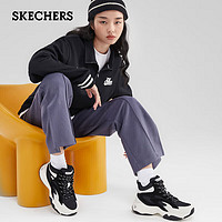 SKECHERS 斯凯奇 女鞋冬中帮保暖加绒运动鞋休闲鞋复古老爹鞋厚底增高熊猫鞋167595