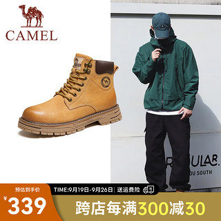 CAMEL 骆驼 丁真同款经典马丁靴复古厚底增高款户外工装大黄靴 G13W136121 驼色/咖啡 41