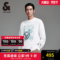 杰克·琼斯（JACK&JONES）冬季NBA联名雄鹿队潮流百搭舒适略宽松圆领卫衣男224333124 本白色A06 常规 本白色A06 180/100A/L