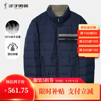 才子（TRIES）才子男装设计感简约舒适羽绒服100%聚酯纤维防风立领保暖鸭绒