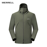 MERRELL 迈乐 运动户外防晒衣UPF300+男款 户外防晒外套 军绿色