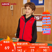 Levi's李维斯儿童装马甲春背心秋季男童纯色上衣针织大中孩外套小宝宝薄款衣服潮 超级红 160/76(L)
