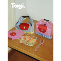 Tagi.想象苹果便携外出野餐通勤大容量尼龙饭盒餐具套装 草莓苹果【饭盒】