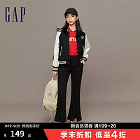 Gap 盖璞 女装冬季款LOGO纯棉半开襟POLO领T恤836108宽松廓形上衣